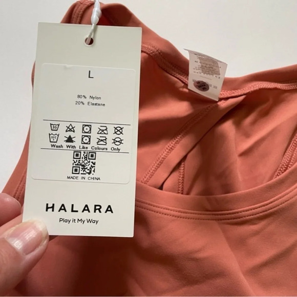 New Halara Split Tie Back Tank Top-No Bra Make Me Blush Coral - Picture 5 of 7